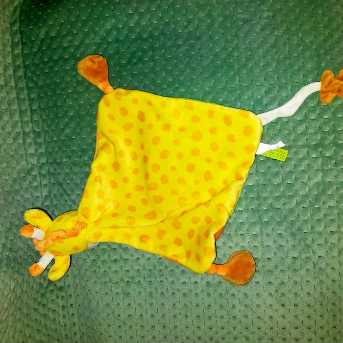 Doudou plat girafe orange vert TITOUTAM - photo numéro 2