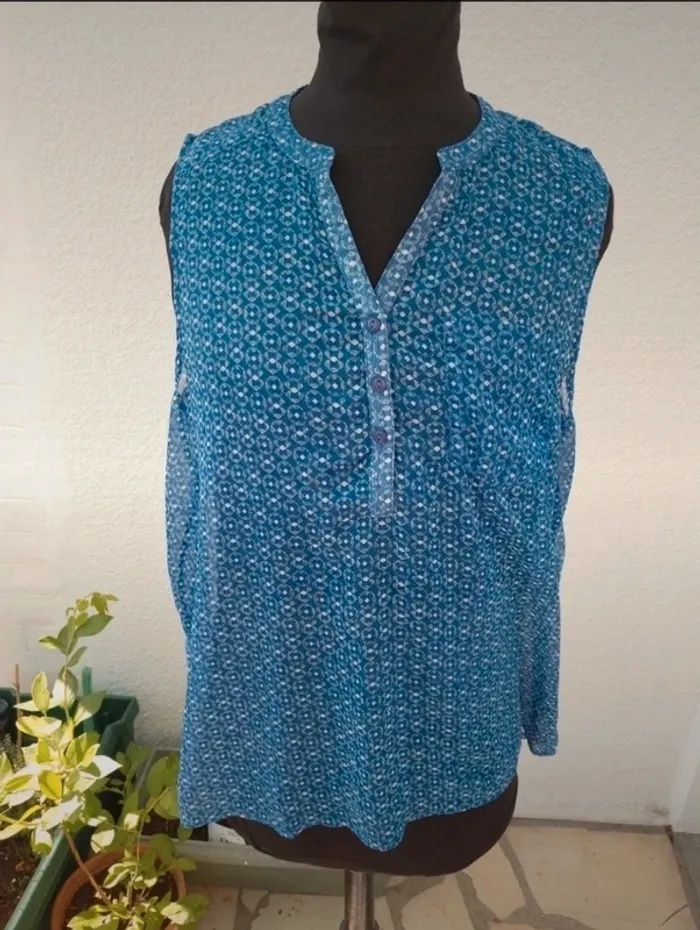 Blouse bleue T48 Gemo