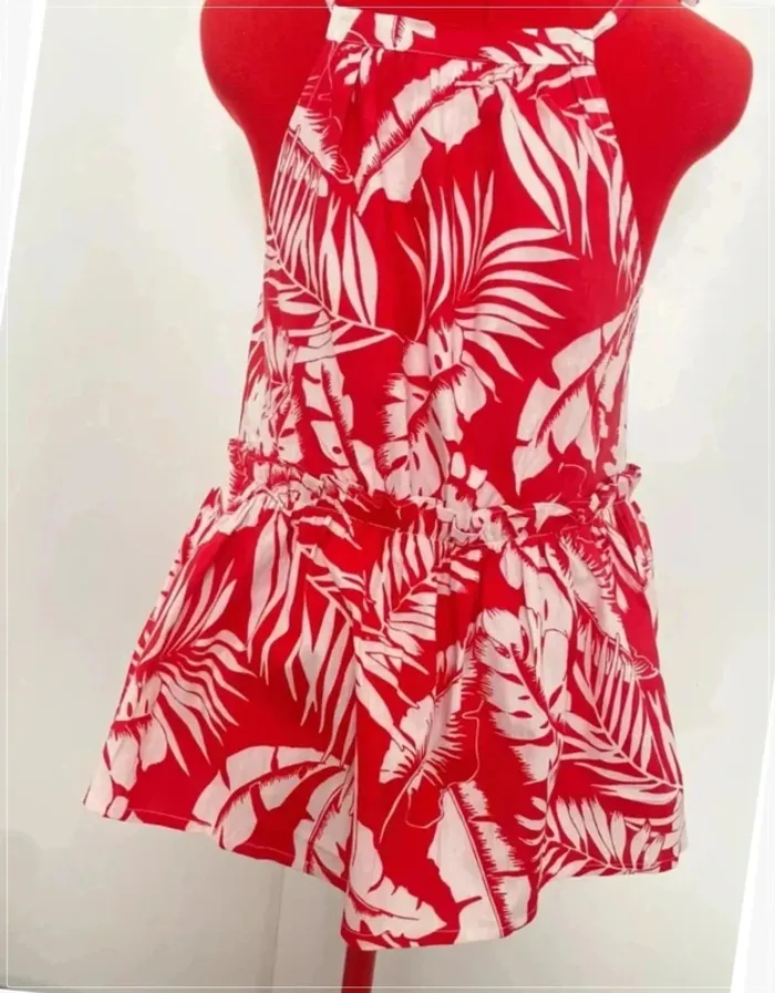 Top volant floral rouge et blanc Mim - photo numéro 5