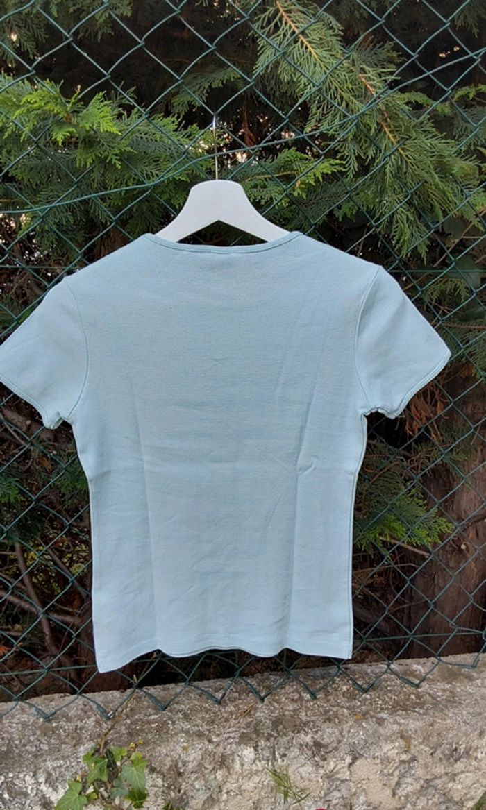 Tee shirt bleu clair avec strass Guess T 34 - photo numéro 5