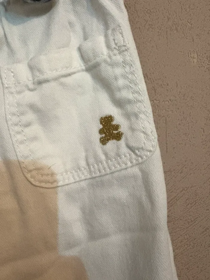 Pantalon LuluCastagnette blanc fille - NEUF - photo numéro 4