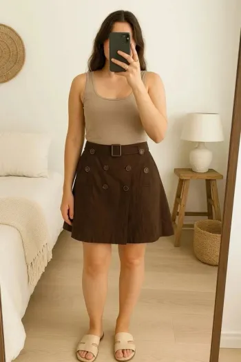 Jupe taille haute chocolat signée 1.2.3 Paris Taille 38