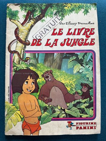Grand album Panini images ancien Disney Le Livre de la Jungle Mowgli complet stickers autocollants