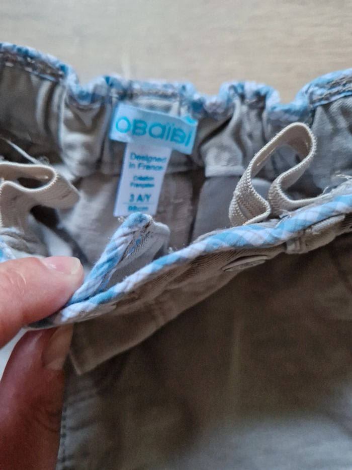 Pantalon beige et bleu - photo numéro 2