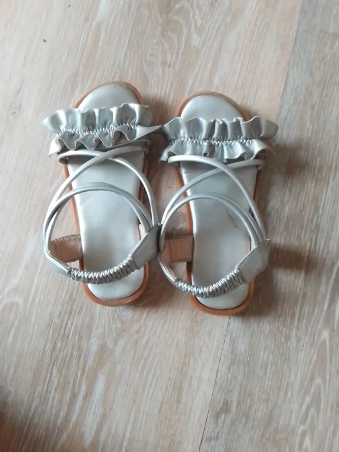 Sandale fille 29 argent grise