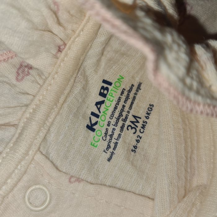 Body avec col 3 mois kiabi motif feuille - photo numéro 3