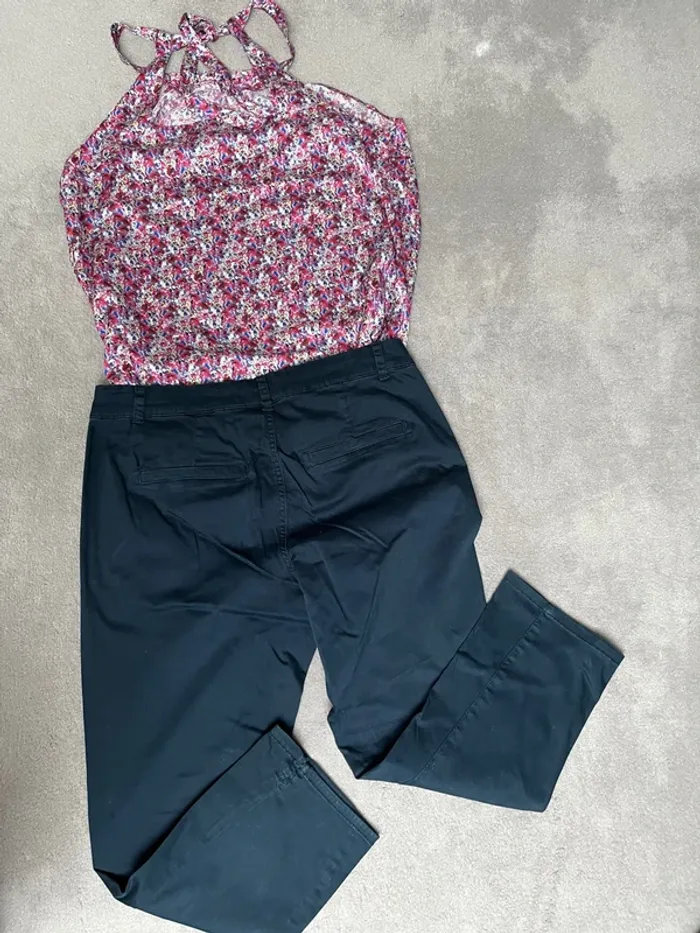 Ensemble pantacourt +haut fleuri - photo numéro 2