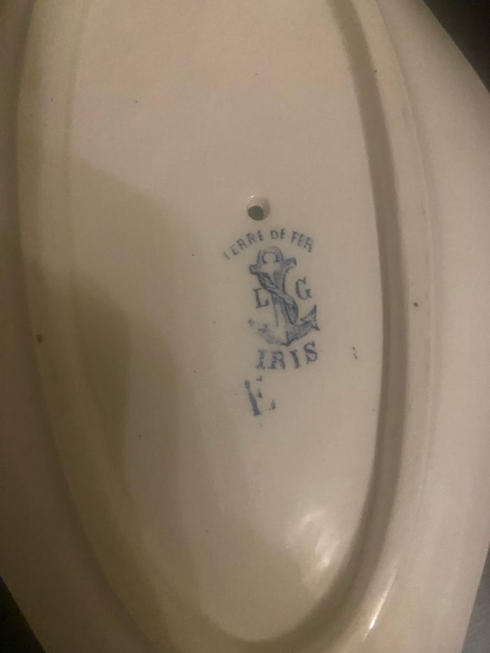 Saucière vintage blanche et bleue - photo numéro 8