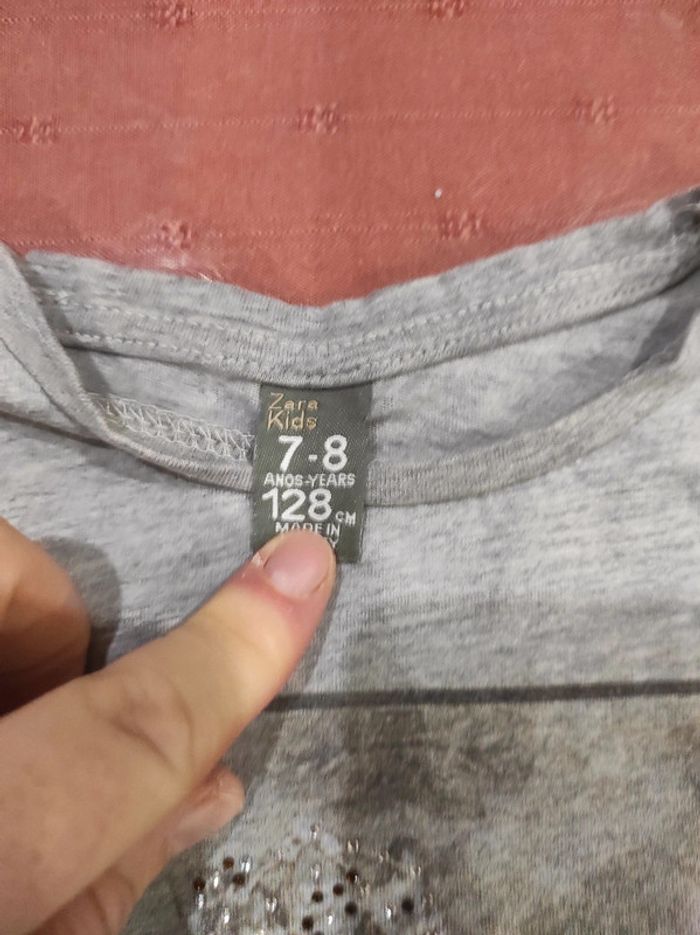Tee-shirt Zara fille 7/8 ans - photo numéro 3