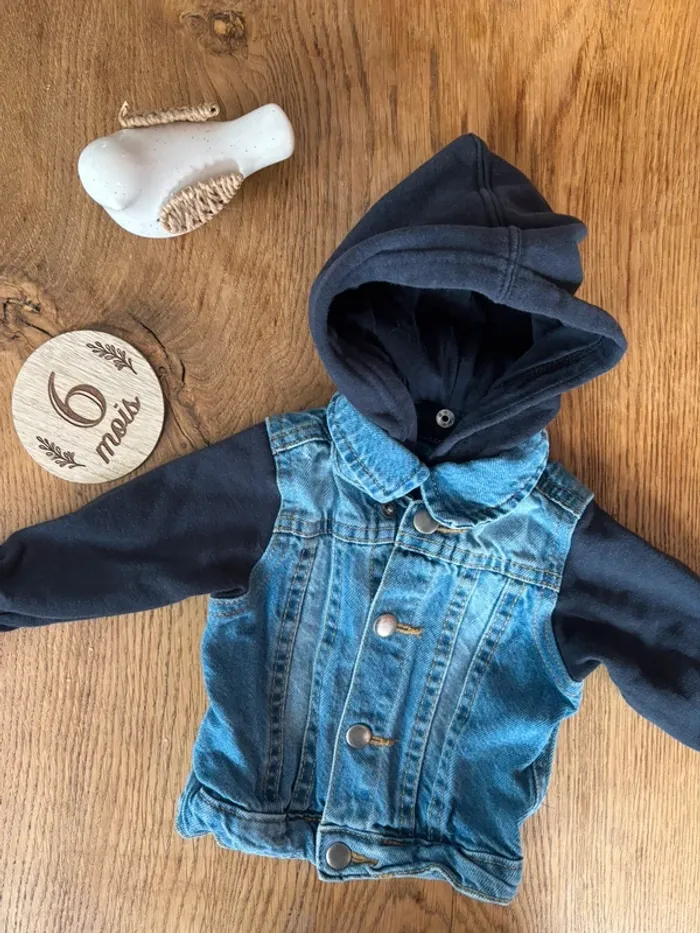 Veste en jean capuche amovible - photo numéro 2