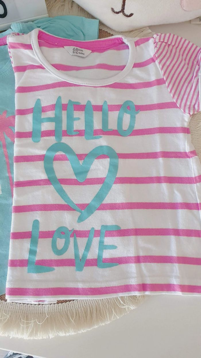 Lot Tshirt Fille 6 mois - photo numéro 2