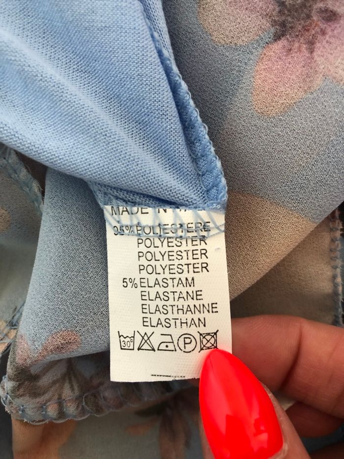 Robe longue bleue claire et fleurie neuve New Collection taille unique - photo numéro 10