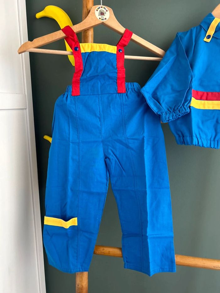 Salopette vintage color block + veste 18M - photo numéro 3