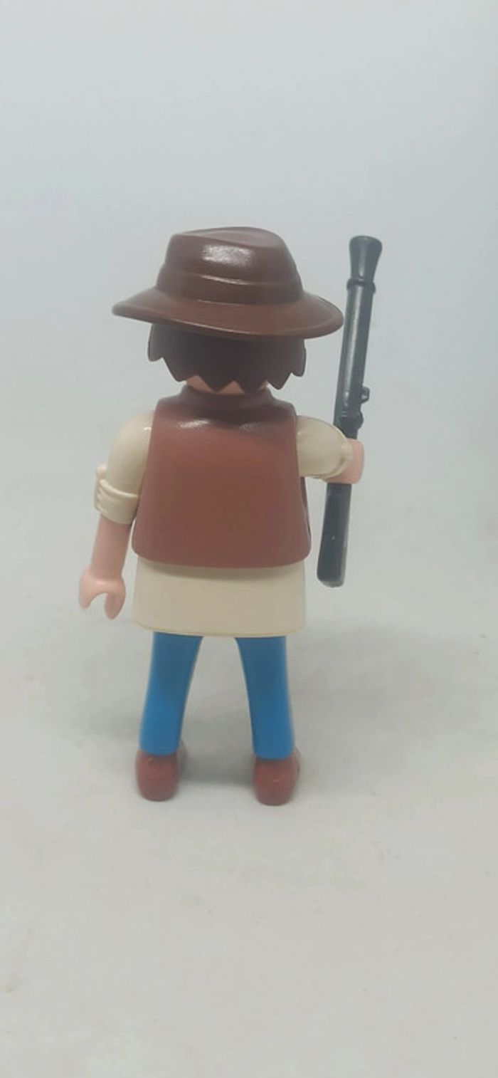 Homme Cowboy avec gilet et chapeau marron playmobil - photo numéro 3