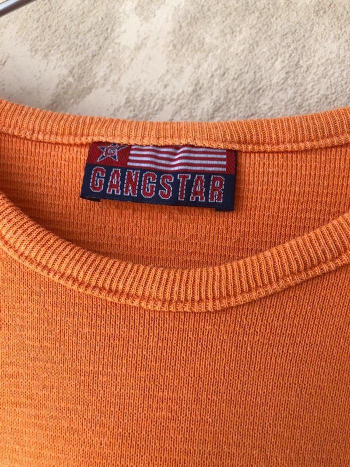 T-shirt orange vintage Gangstar S - photo numéro 3