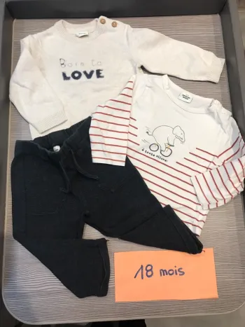 🦊 Ensemble 3 pièces éléphant 18 mois TAO 🦊