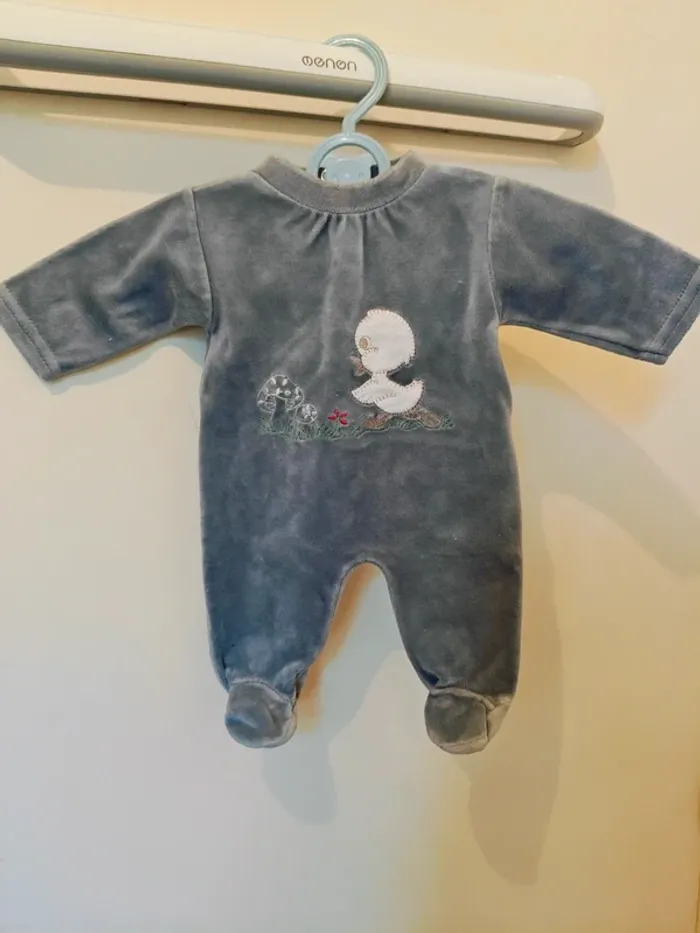 Pyjama velours naissance