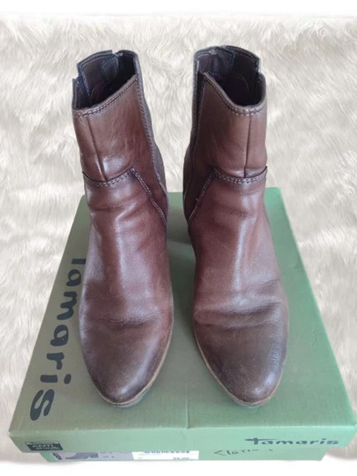 Bottines femme marron cuir taille 39 Tamaris - photo numéro 2