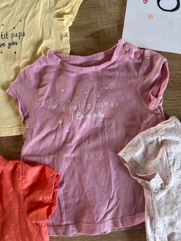 Lot 4 tee shirt manche courtes 6 mois - photo numéro 4