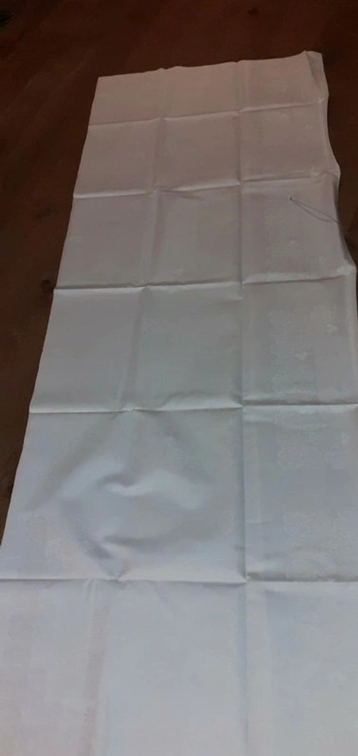 Neuf 1 Nappe et 12 serviettes damassé metis crème - photo numéro 6