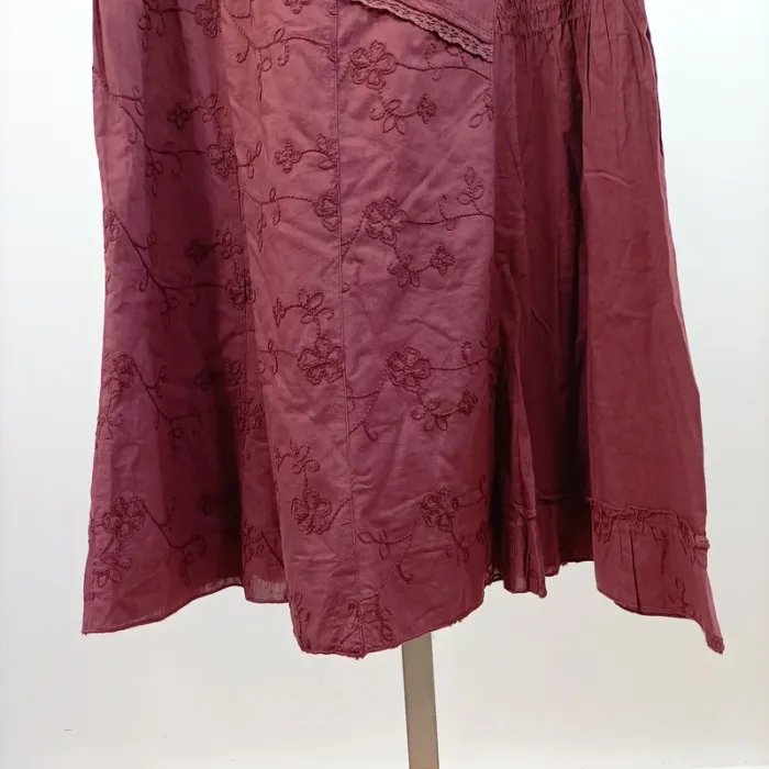 Robe brodée fleurs prune Amarante Plus Taille 42 A826 - photo numéro 3