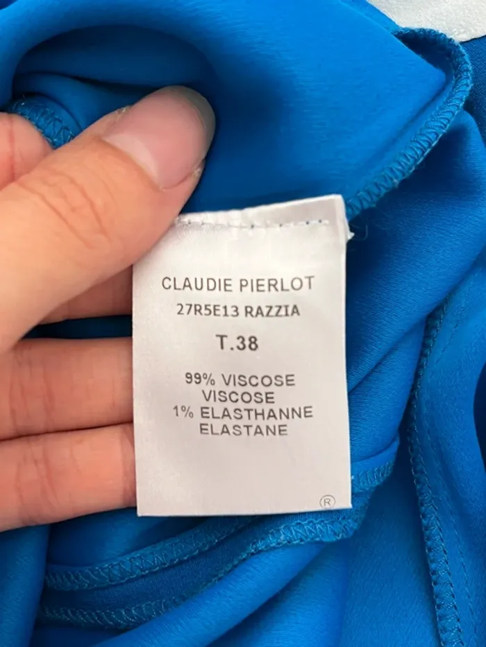 Robe bleue col claudine Claudie Pierlot - photo numéro 8