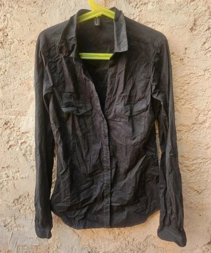 Chemise noir à poids manche longue