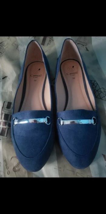 Mocassin style velours bleu marin