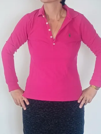 Polo à manches longues Ralph Lauren Fuschia S