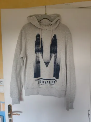 Pull à capuche gris cedar wood state M