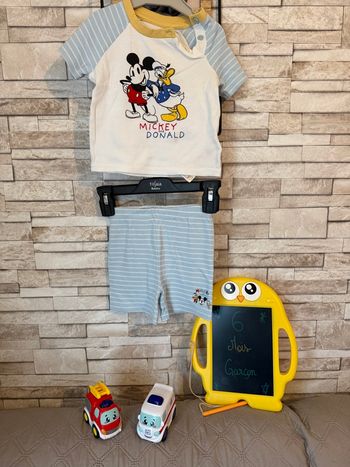 Ensemble t-shirt short Disney - T6-9mois 
