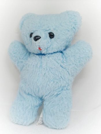 Nounours ours Teddy Bear ourson bleu blue ciel clair vintage boulgom minouche tire langue