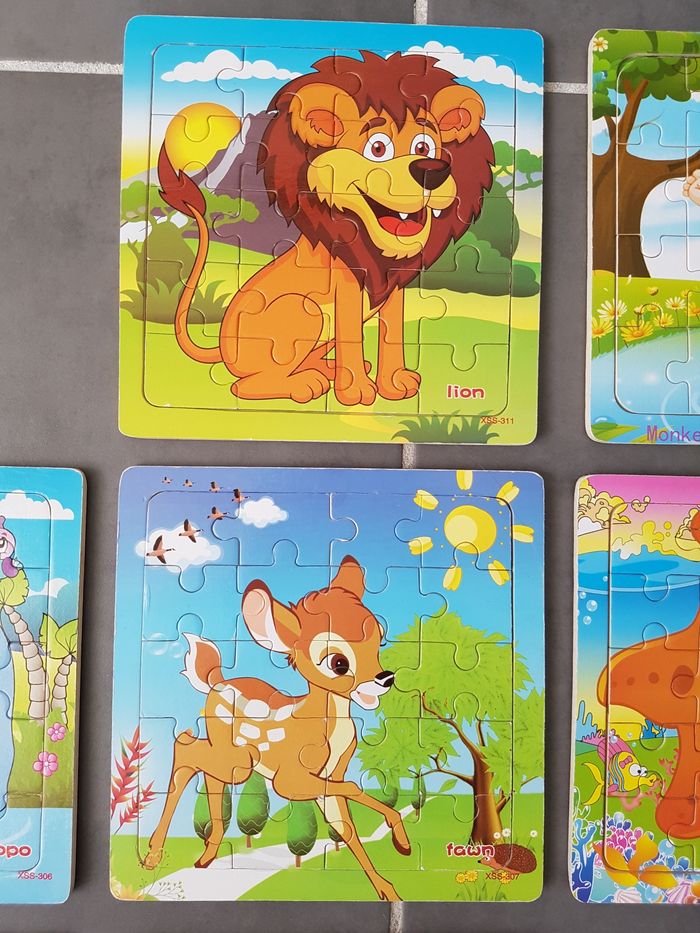 Lot de 10 puzzles en bois, propres ( 7 en très bon état, 3 en bon état), très propres - photo numéro 2