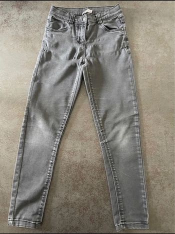 Jean noir délavé /gris gemo fille 8 ans