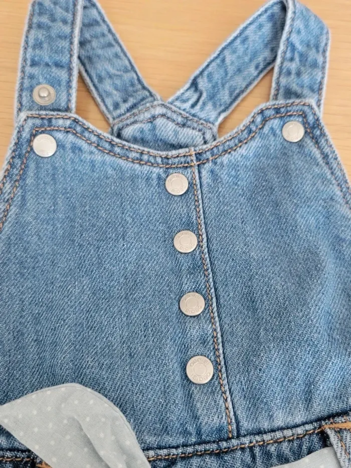 Salopette robe en jean obaibi 6 mois - photo numéro 5