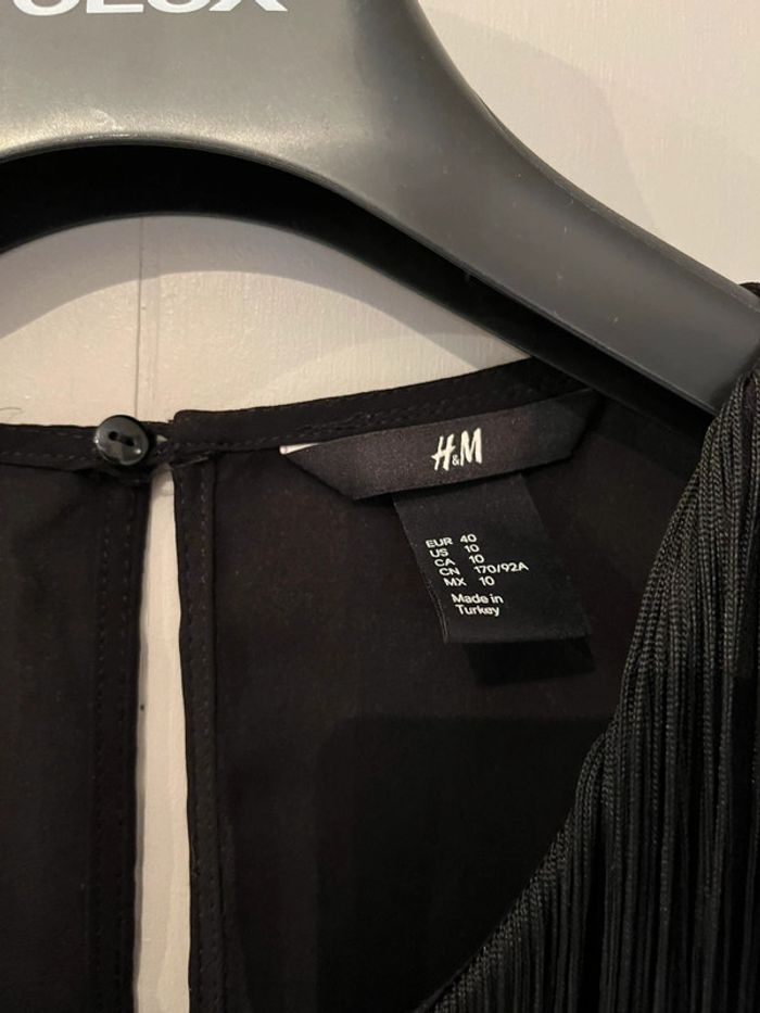 Top à franges Zara – Taille 40 – Noir - photo numéro 3