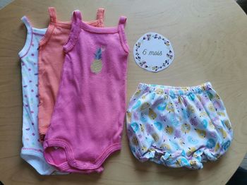 Lot d'été bébé fille petit bateau 6mois tbe