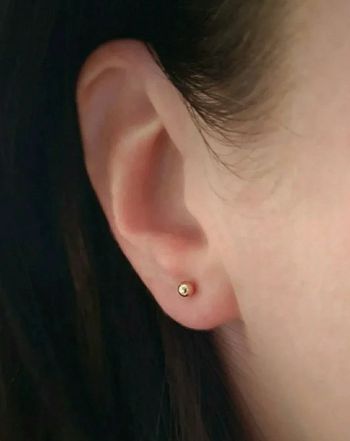 Boucles d'oreilles puces boules perles 3mm plaqué or 18 carats