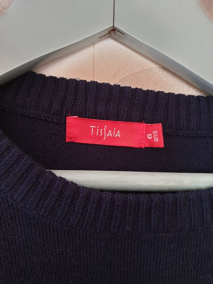 Pull bleu marine et gris - photo numéro 2