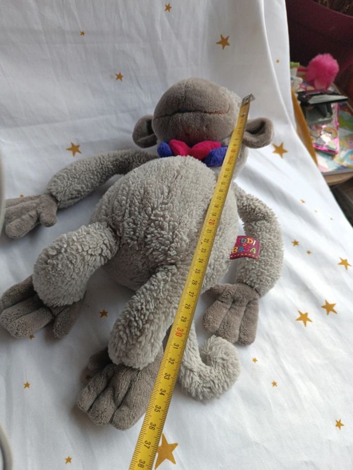 Doudou peluche plush Teddy singe chimpanzé monkey nœud papillon budi basa budibasa - photo numéro 9