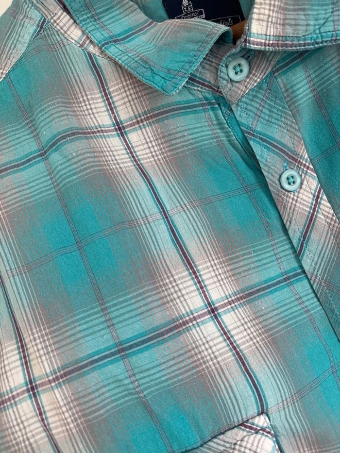 Chemisette vintage bleue à carreaux owk taille XXL - photo numéro 5
