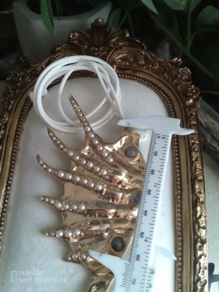 Collier bohemia coquillage avec pierres de labradorite naturelles - photo numéro 4