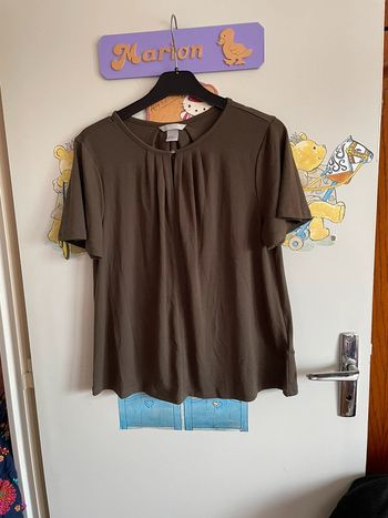 Blouse kaki à manches courtes, taille Xs, marque H&M