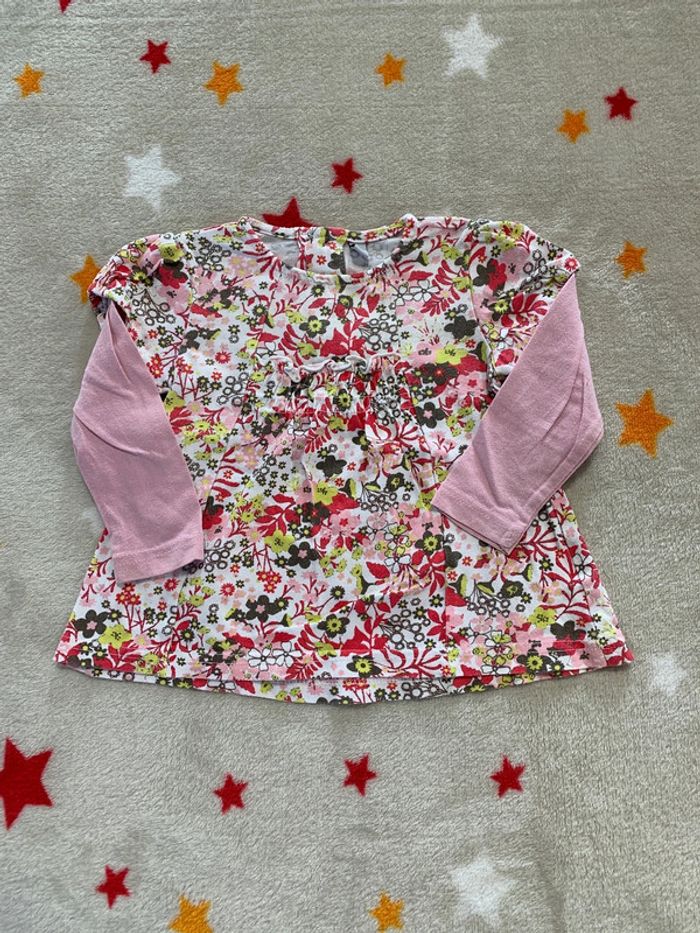 Ensemble Tee-shirt A Manches Longues Et Legging AssortiRose et Marron 12M - photo numéro 3