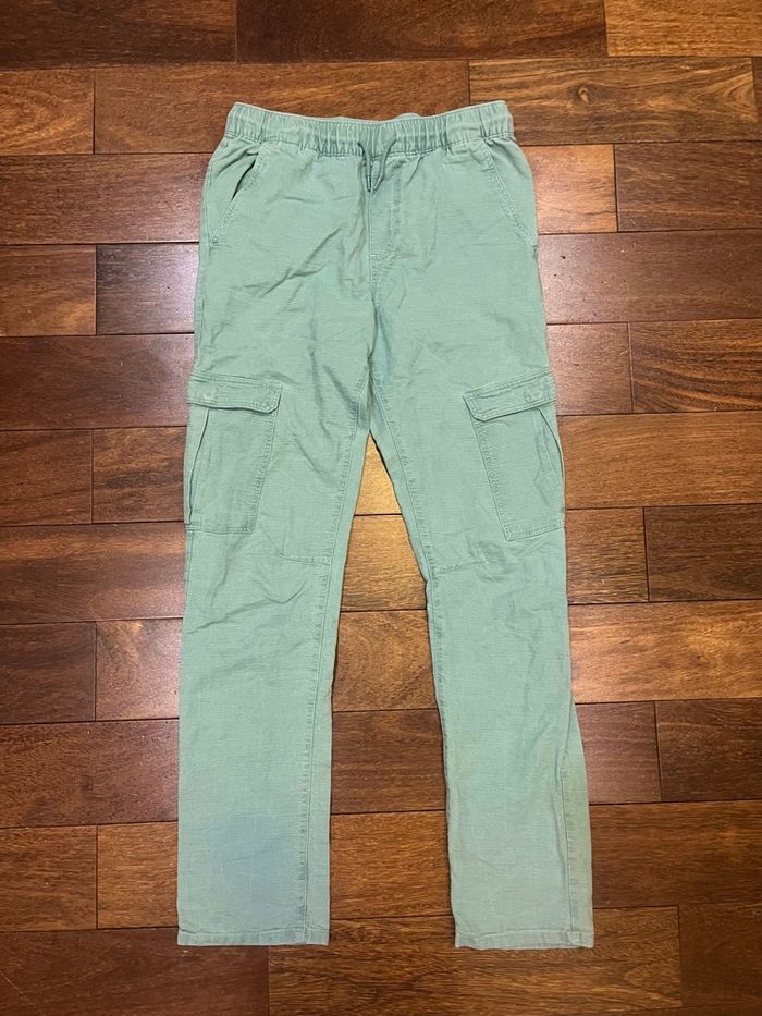 Pantalon cargo vert clair à taille élastique 14 ans