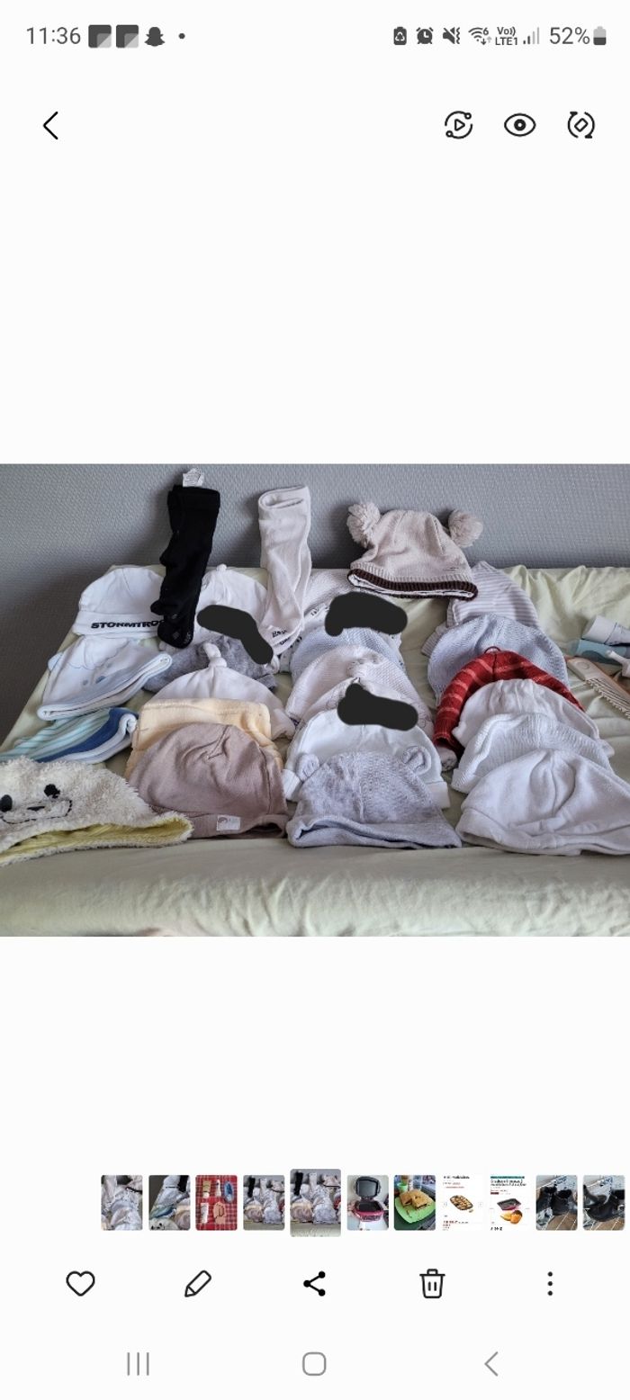 Lots bonnets bebe +2 collants
