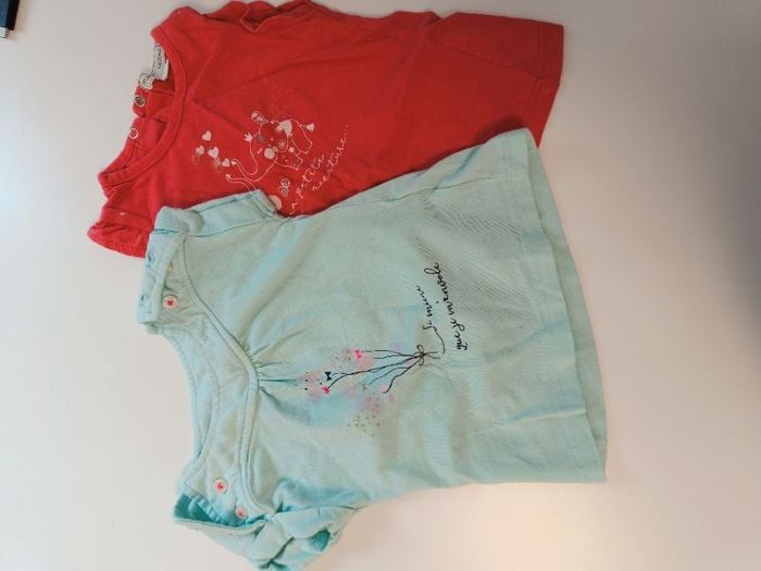 Lot 2 tee shirt mes petits cailloux