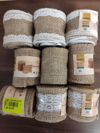 Lot 9 bobine toile de jute