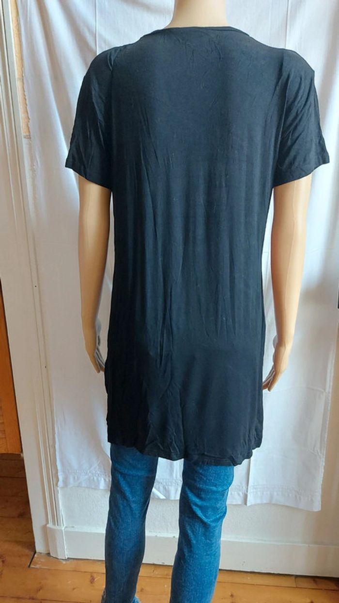 T-shirt noir et blanc - long et fin / coolcat / taille S - photo numéro 2