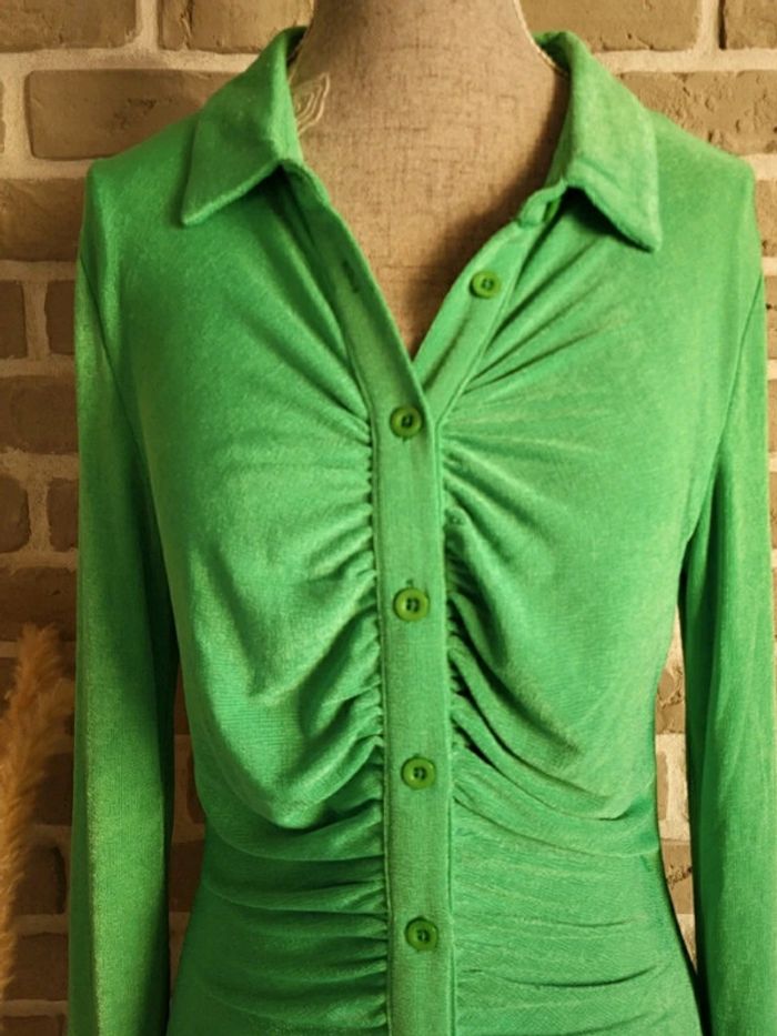 Superbe robe froncée vert lumineux - Pimkie - Comme neuve - photo numéro 2